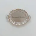 European style silver resin tray for jewelry display with vintage gold relief handles - European Silver Model 01