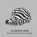 Modische Zebra-Print Baseballkappe in Weiß aus Canvas mit klassischem gebogenem Schirm - Verstellbar(52cm-58cm) / Weiß(A-JS01811)