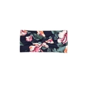 Navy blue bohemian twisted headband with pink tropical floral print for women - 31#