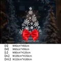 Christmas tree window sticker with red bow, static cling, UV printed festive decor - Small / Sduv-179