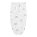 Newborn swaddle sleeping bag with matching hat featuring gray clouds and moon pattern - Star Moon Pattern Single Swaddle