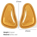 Orecchini a cerchio triangolari dorati in acciaio inossidabile placcato oro 18k - Oro