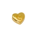 Polished 18K gold heart-shaped stainless steel pendant charm with smooth metallic finish - Letter C / Steel