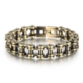Bracelet chaîne de vélo 13mm en acier inoxydable avec finition bronze antique - 23cm Bronze (KB78134-BD)
