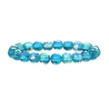 Elegante pulsera de cristal facetado azul de 10mm con cuentas brillantes que reflejan la luz - Azul