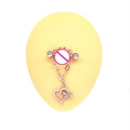 Macro shot of silver heart and butterfly charm nipple ring on silicone model - Hollow Heart Star Moon Style (NPR231124008)