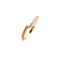 Detail van verstelbare ring met zirkonia-kristallen en oranje emaille afwerking - Verstelbaar Open / Oranje