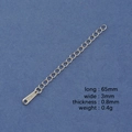 Stainless steel mirror pendant extender chain 65mm with S-STEEL tag for jewelry DIY - Steel Color With Square Tag Extension Chain 6.5cm