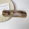 Fermaglio per capelli in acetato tartarugato marrone con design rettangolare vuoto - Marrone