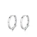 Polierte S925 Sterling Silber Creolen mit minimalistischem glattem Finish in Silber - 925er Silber / Silber