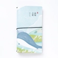 Traveler's Notebook featuring blue whale illustration and elastic closure band - Chasing Whale