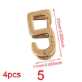 Polished gold stainless steel lobster clasp number 5 charm for DIY jewelry 4pcs - Gold 5