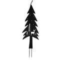 Paletto da giardino a forma di albero di Natale nero con renne e motivi foresta - Albero di Natale