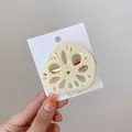 Creative lotus root slice hair clip made of cream resin with a secure metal fastener - Large Lotus Root Slice