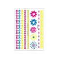 Fluorescent flower arm tattoo sticker variant DKC-025 with colorful mandala patterns - Geometric Flower Pattern (DKCS025) / Standard Size