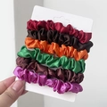 Set di sei elastici in raso nei colori bordeaux marrone e verde su carta - Combinazione Caffè Rosso Vino Vintage (8#)