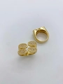 Detail of gold-plated rings featuring four oval-shaped rows with sparkling zircon stones - Type 02 Gold (Quadruple Oval Full Drill)