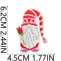 Detailed view of Valentine gnome embroidery patch with 6.2x4.5cm size dimensions - No.10-Gnome with Flower