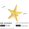 Detail eines goldenen Seestern-Rings aus Edelstahl mit 55mm Länge und 10,58g Gewicht - Goldener Seestern Geformter Stil (NB-R24484)