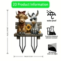 2D Highland cow and donkey garden stake with sunflower, waterproof 20cm plant decor - No.6 (0.2cm Thickness)
