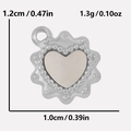 Silver stainless steel heart pendant with white shell inlay and 1.2cm size dimensions - Silver White Shell Pendant Only (S1999-S-W)
