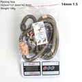 Brown braided nylon slip lead for dogs with leather connector and 14mm diameter - Beige