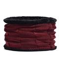 Dettaglio dello scaldacollo in maglia rosso scuro con fodera in pile nero per l'inverno - Taglia Unica (Alta Elasticità) / Rosso Vino (Scaldacollo)