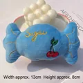 Blue candy plush pet toy with Sugar embroidery and cherry details, 13cm x 8cm size - Blue (Sugar + Cherry Embroidery)