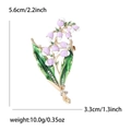 Elegante spilla a forma di mughetto in smalto con fiori viola e foglie verdi - Viola 0443-pu