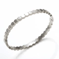 Silver stainless steel hexagon honeycomb bracelet with minimalist 18K plating finish - Plain Honeycomb / Silver