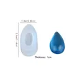 Teardrop resin mold with blue crystal pendant sample and size markings on white background - No.9 Crystal Stone Pendant