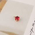 Macro detail of red gemstone pendant with gold crown setting and micro zircon accents - 5# Red Crown