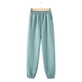 Women's casual mint green jogger pants with elastic waist and ribbed cuffs - S / Bottoms / Cyan (A3)