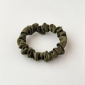 Elastic satin scrunchie for women in olive green silk finish for high ponytail styling - Army Green