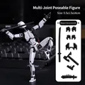 Grey 3D printed 13 jointed action figure with tactical weapons and spare hands - Gen 3 Grey Black With 4 Weapons 3 Hands