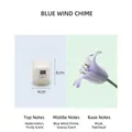 Αρωματικό κερί Bluebell σε παγωμένο γυαλί με διακόσμηση λουλουδιών, μέγεθος 6x4cm - Μπλε Καμπάνα (Ματ Βάζο)