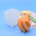3D spiral wave sphere silicone mold and finished orange aromatherapy candle on blue background - Spiral Wave Style(2)