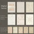 Vintage floral embossed scrapbook paper set with textured 3D flower and number patterns - Number Secrets