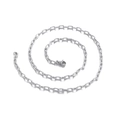 Silver finish chunky hammered texture chain necklace with secure lobster clasp for men - Steel Color Necklace 500mm*4mm (KN118507-Z)