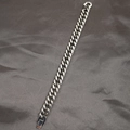 Bracciale cubano minimalista in acciaio argento con chiusura industriale di sicurezza - Argento 12mm