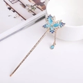 Blue butterfly hair stick with rhinestones, cat eye stones and golden tassels - Gold Blue Butterfly Cat's Eye Tassel (FZ037)