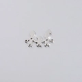 Polished silver stainless steel family of three silhouette charm with heart cutouts - Parents Boy Steel