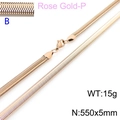 Elegante catena a serpente placcata in oro rosa in acciaio inossidabile 550x5mm - Oro Rosa 5mm Larghezza 550mm Lunghezza(KN203541-Z)