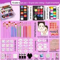 Water-soluble face and body paint kit with 12 colors and brushes in purple storage box - [Advanced 59 Colors Dream Set] + Storage Box + Tools