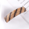 Macro shot of rectangular acetate hair clip with brown and black geometric weave pattern - 23# Spring Clip (Brown Black Geometric Woven)