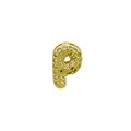 Detailed view of gold P-letter pendant with micro-pave cubic zirconia crystals - Letter P (Pendant Only) / Gold