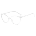 Transparent retro cat-eye glasses frame with clear full-rim design for women - Transparent White Anti-Blue Light C10