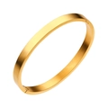 Minimalistisches Gold-Armreif aus Titanstahl mit poliertem Finish und Klappverschluss - 6mm / Gold