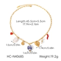 Detalle de collar con colgantes de corazón y concha con especificaciones de medidas - Estilo de Múltiples Dijes (HC-N40685)