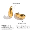 Detailed size specifications of polished stainless steel teardrop earrings for women - Gold Water Drop Stud Earrings / Gold Style (YYE025141-G)